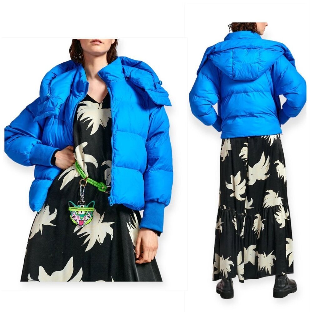 Essentiel Antwerp Wakeboard Blue Puffer Jacket, Size 44 Eu/Us 12